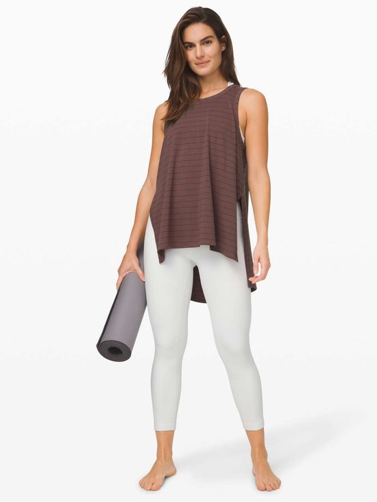 lululemon athletica Tops - Lululemon Long for Length tank large purple pima cotton athleisure athletic